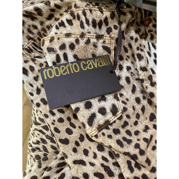 Roberto Cavalli Animal Print Skinny Jeans Natural - Picture 8 of 10